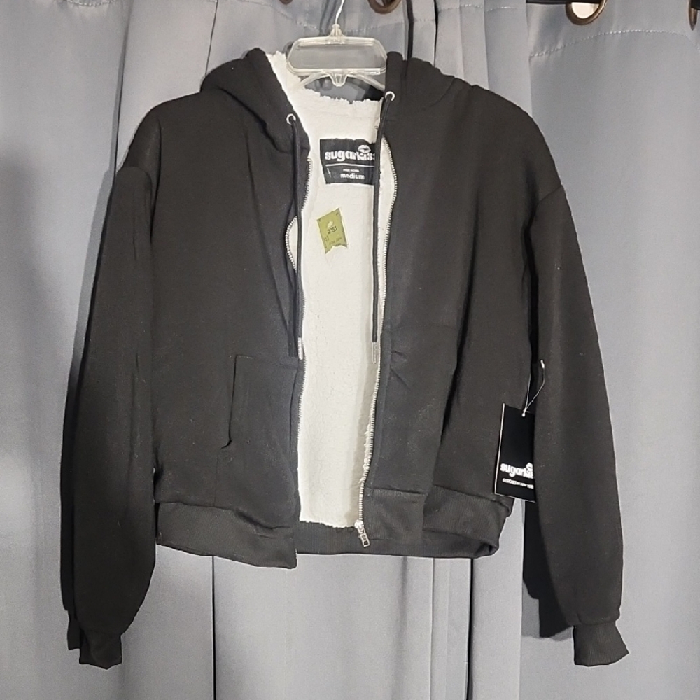 Women's Black Hoodie Jacket by Sugarkiss